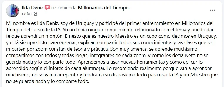 Reseña de Ilda Deniz (Uruguay) sobre el entrenamiento de IA
